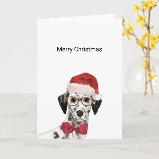 Dalmatische kerstman-Kaart Kaart (Gele Bloem)