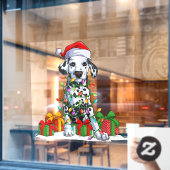 Dalmatische kerstman met kerstlampjes raamsticker (Cafe Raam)