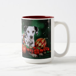 Dalmatische kerstMok Tweekleurige Koffiemok