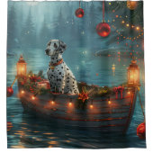 Dalmatische kerstreis douchegordijn (Voorkant)