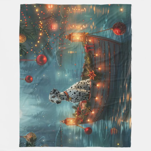 Dalmatische kerstreis fleece deken (Voorkant)