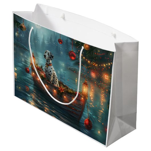 Dalmatische kerstreis groot cadeauzakje (Achterkant Gekanteld)