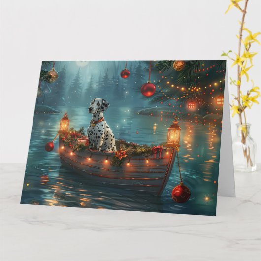 Dalmatische kerstreis kaart (Gele Bloem)