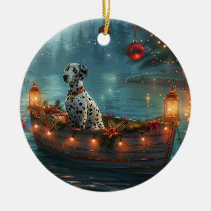 Dalmatische kerstreis keramisch ornament