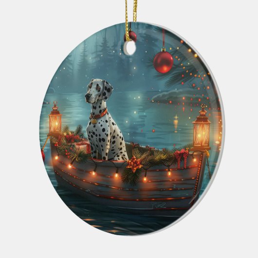 Dalmatische kerstreis keramisch ornament (Links)