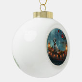 Dalmatische kerstreis keramische bal ornament (Links)