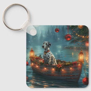 Dalmatische kerstreis sleutelhanger