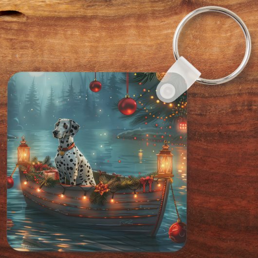 Dalmatische kerstreis sleutelhanger (Achterkant)