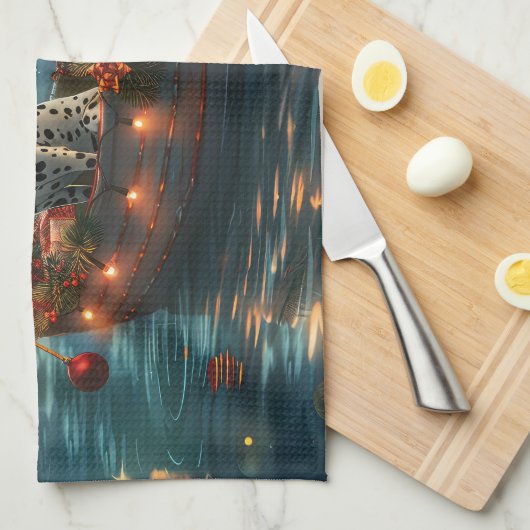 Dalmatische kerstreis theedoek (Quarter Fold)