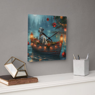 Dalmatische kerstreis vierkante klok