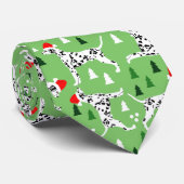 Dalmatische Kerstvakantie Groene Santa Hat Honden Stropdas (Opgerold)