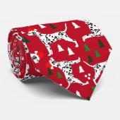 Dalmatische Kerstvakantie Rode Santa Hat Honden Stropdas (Opgerold)