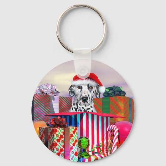 Dalmatische kerstverrassing sleutelhanger (Voorkant)