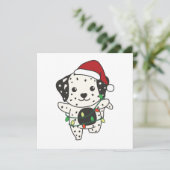 Dalmatische kerstwinterkotterhonden feestdagenkaart (Staand voorkant)