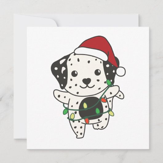 Dalmatische kerstwinterkotterhonden feestdagenkaart (Voorkant)