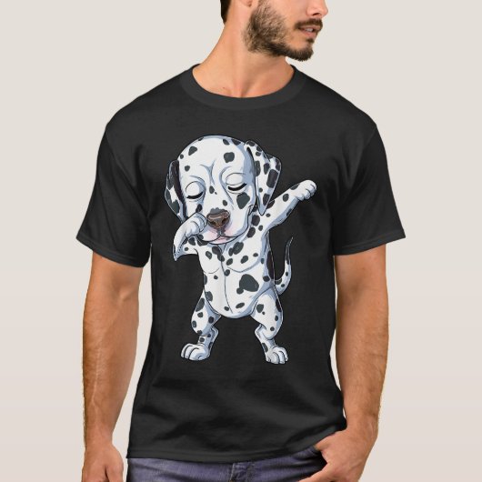 Dalmatische Kinder jongens Dabbing Hondenliefhebbe T-shirt (Voorkant)