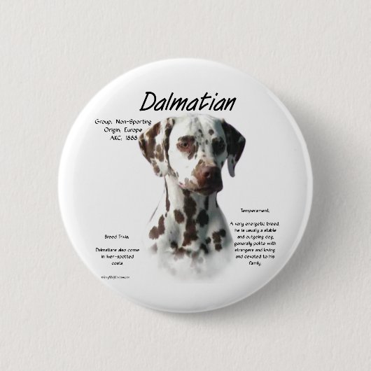 Dalmatische (lever) Geschiedenis Ontwerp Ronde Button 5,7 Cm (Voorkant)