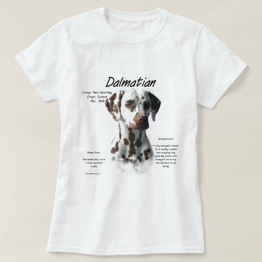 Dalmatische (lever) Geschiedenis Ontwerp T-shirt (Design voorkant)