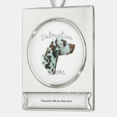 Dalmatische (lever) Moeder 2 Verzilverd Banner Ornament (Links)