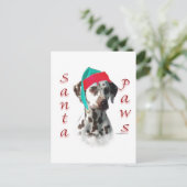 Dalmatische (lever) Santa Paws Feestdagenkaart (Staand voorkant)