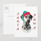 Dalmatische (lever) Santa Paws Feestdagenkaart (Voorkant / Achterkant)