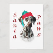 Dalmatische (lever) Santa Paws Feestdagenkaart (Voorkant)