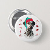 Dalmatische (lever) Santa Paws Ronde Button 5,7 Cm (Voorkant /achterkant)