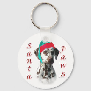 Dalmatische (lever) Santa Paws Sleutelhanger