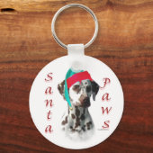 Dalmatische (lever) Santa Paws Sleutelhanger (Achterkant)