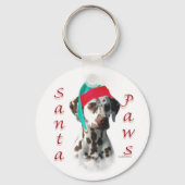 Dalmatische (lever) Santa Paws Sleutelhanger (Achterkant)