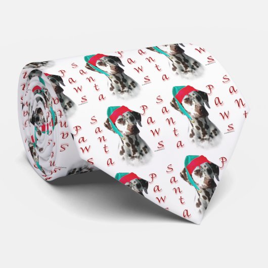 Dalmatische (lever) Santa Paws Stropdas (Opgerold)