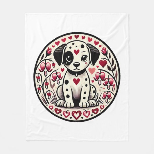 Dalmatische Liefde Fleece Deken (Voorkant)