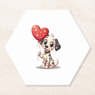 Dalmatische liefdeshart voor Valentijnsdag op Dalm Kartonnen Onderzetters