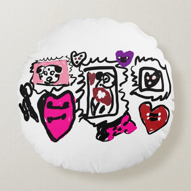 Dalmatische lieve  rond kussen (Voorkant)