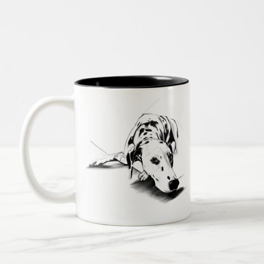 Dalmatische mok – met de hand getekende gevlekte h (Links)