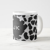 Dalmatische Monogrtam Black en White Prints Grote Koffiekop (Voorkant rechts)