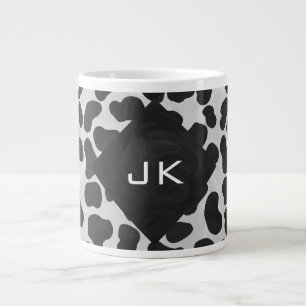 Dalmatische Monogrtam Black en White Prints Grote Koffiekop