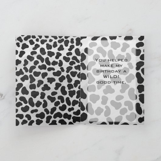 Dalmatische Monogrtam Black en White Prints Kaart (Binnen)