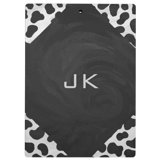 Dalmatische Monogrtam Black en White Prints Klembord (Achterkant)