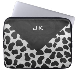 Dalmatische Monogrtam Black en White Prints Laptop Sleeve