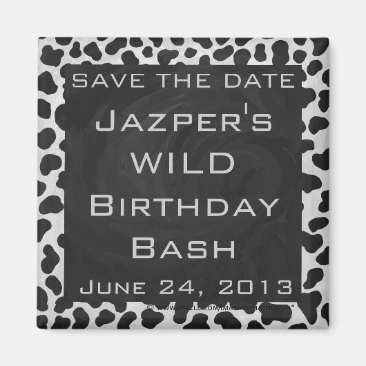 Dalmatische Monogrtam Black en White Prints Magneet (Voorkant)