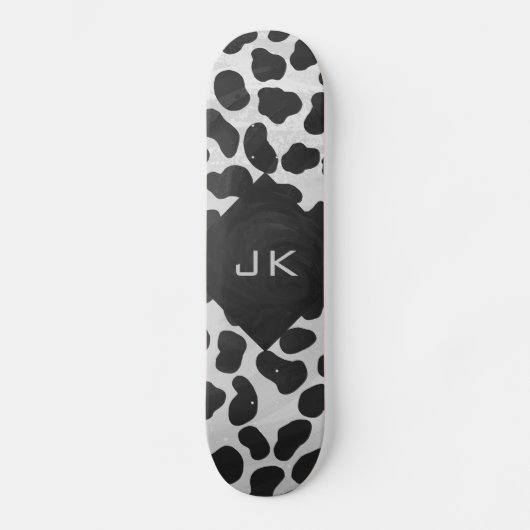 Dalmatische Monogrtam Black en White Prints Persoonlijk Skateboard (Voorkant)