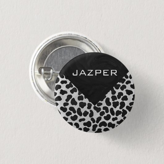 Dalmatische Monogrtam Black en White Prints Ronde Button 3,2 Cm (Voorkant /achterkant)