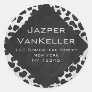 Dalmatische Monogrtam Black en White Prints Ronde Sticker