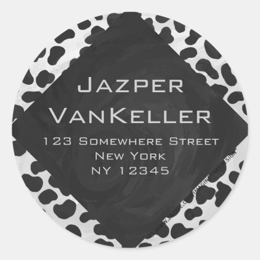 Dalmatische Monogrtam Black en White Prints Ronde Sticker (Voorkant)