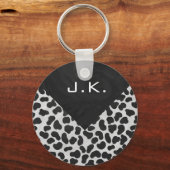 Dalmatische Monogrtam Black en White Prints Sleutelhanger (Voorkant)