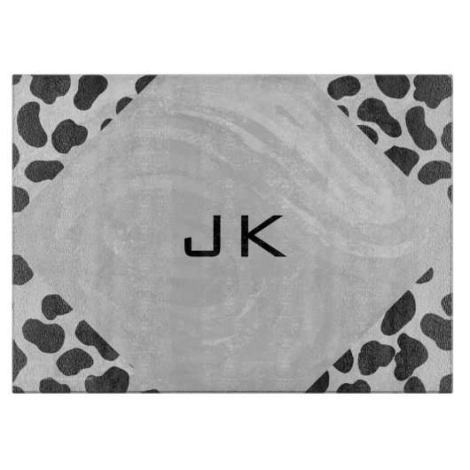 Dalmatische Monogrtam Black en White Prints Snijplank (Voorkant)