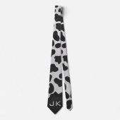 Dalmatische Monogrtam Black en White Prints Stropdas (Voorkant)