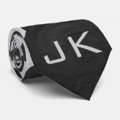 Dalmatische Monogrtam Black en White Prints Stropdas (Opgerold)