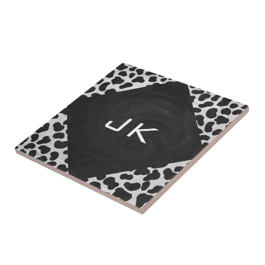 Dalmatische Monogrtam Black en White Prints Tegeltje (Zijkant)